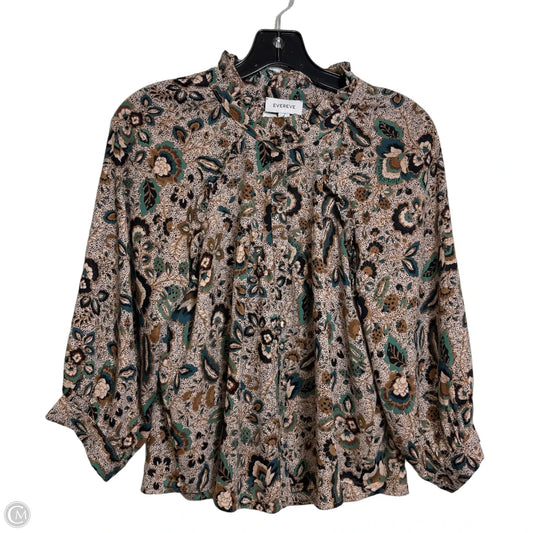 Top Long Sleeve By Evereve In Multi-colored, Size: S