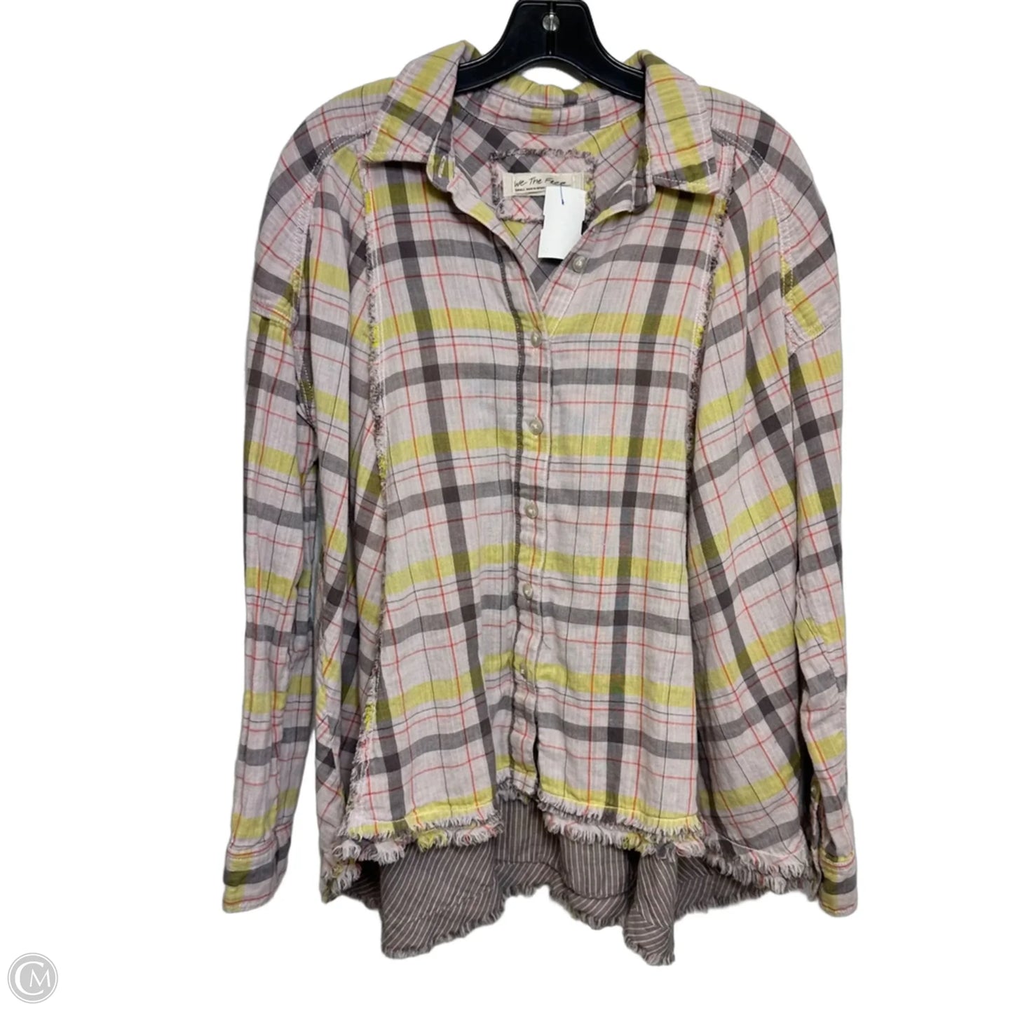 Top Long Sleeve By We The Free In Plaid Pattern, Size: S