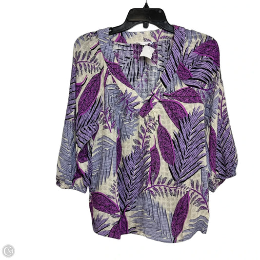 Top 3/4 Sleeve By Jane And Delancey In Purple, Size: M