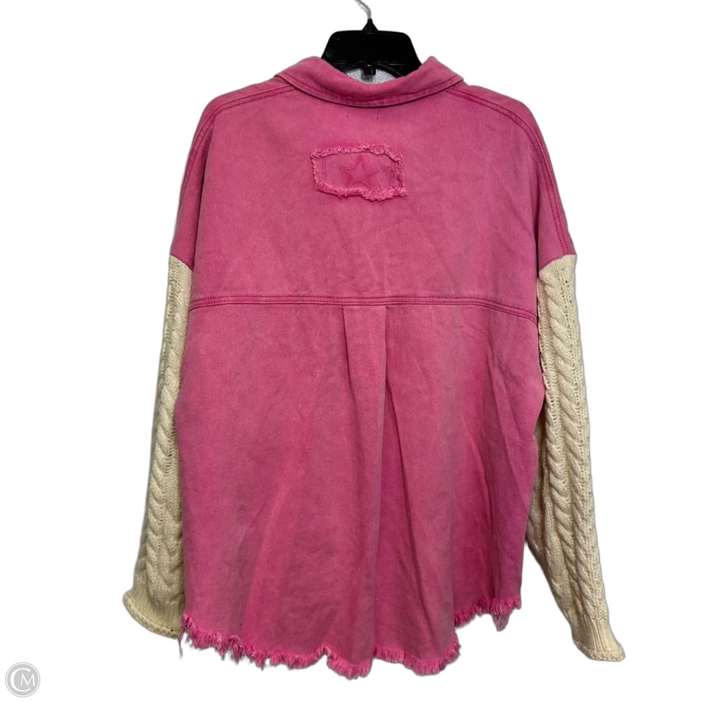 Jacket Shirt By Pol In Pink, Size: M