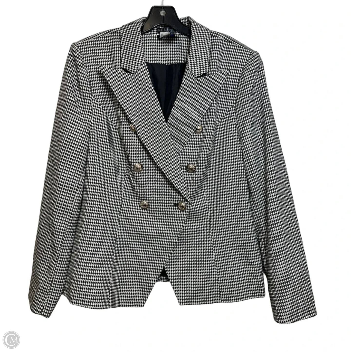 Blazer By Venus In Checkered Pattern, Size: 16