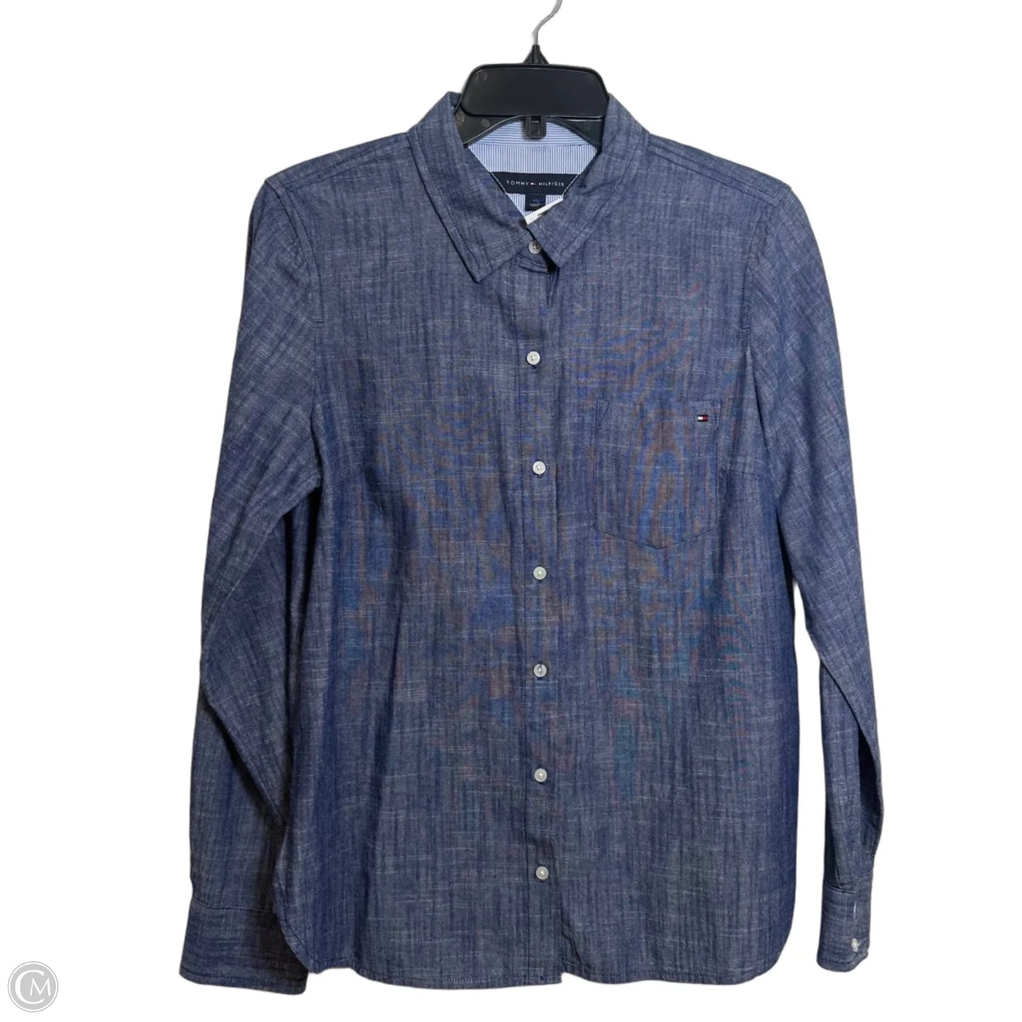 Top Long Sleeve By Tommy Hilfiger In Blue, Size: M