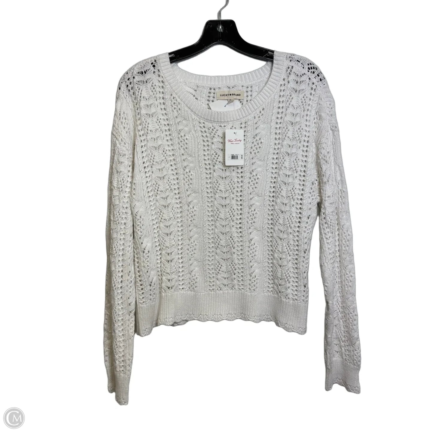 Sweater By Lucky Brand In White, Size: L