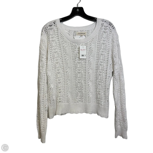 Sweater By Lucky Brand In White, Size: L