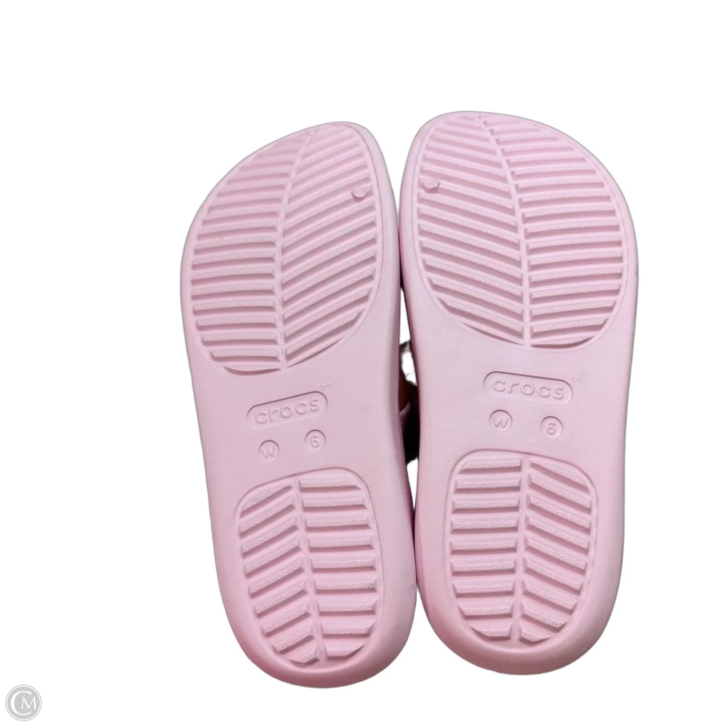 Sandals Flats By Crocs In Pink, Size: 6