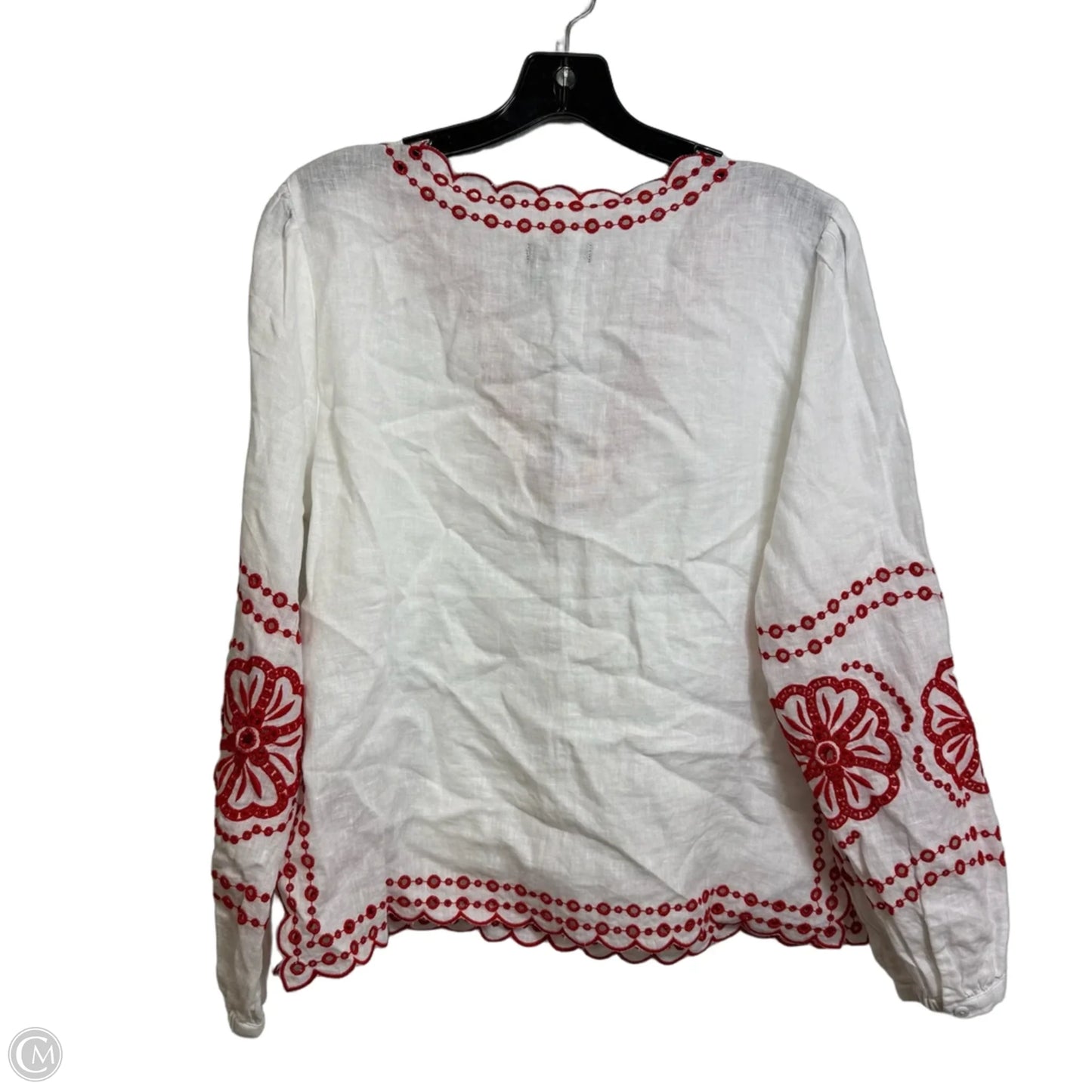 Top 3/4 Sleeve By J. Crew In Red & White, Size: S
