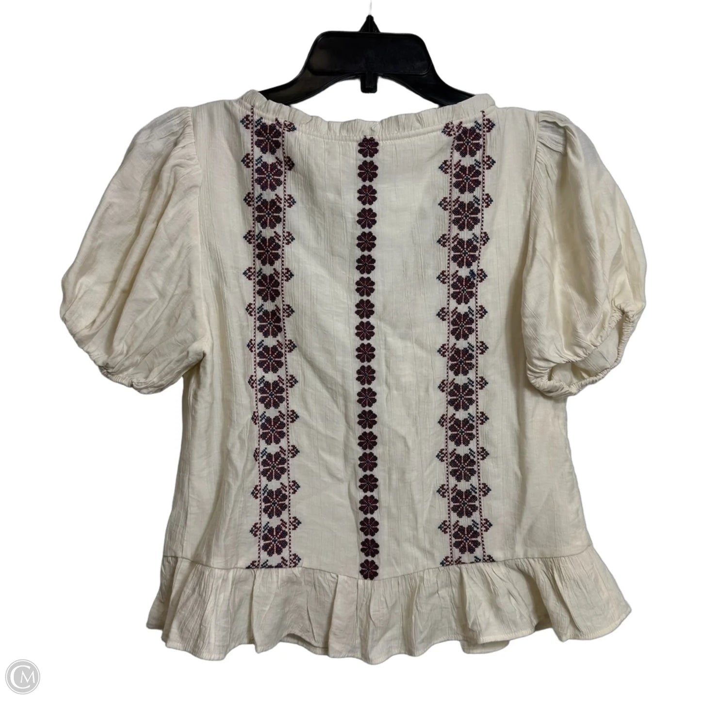 Top Short Sleeve By Abercrombie And Fitch In Beige, Size: S
