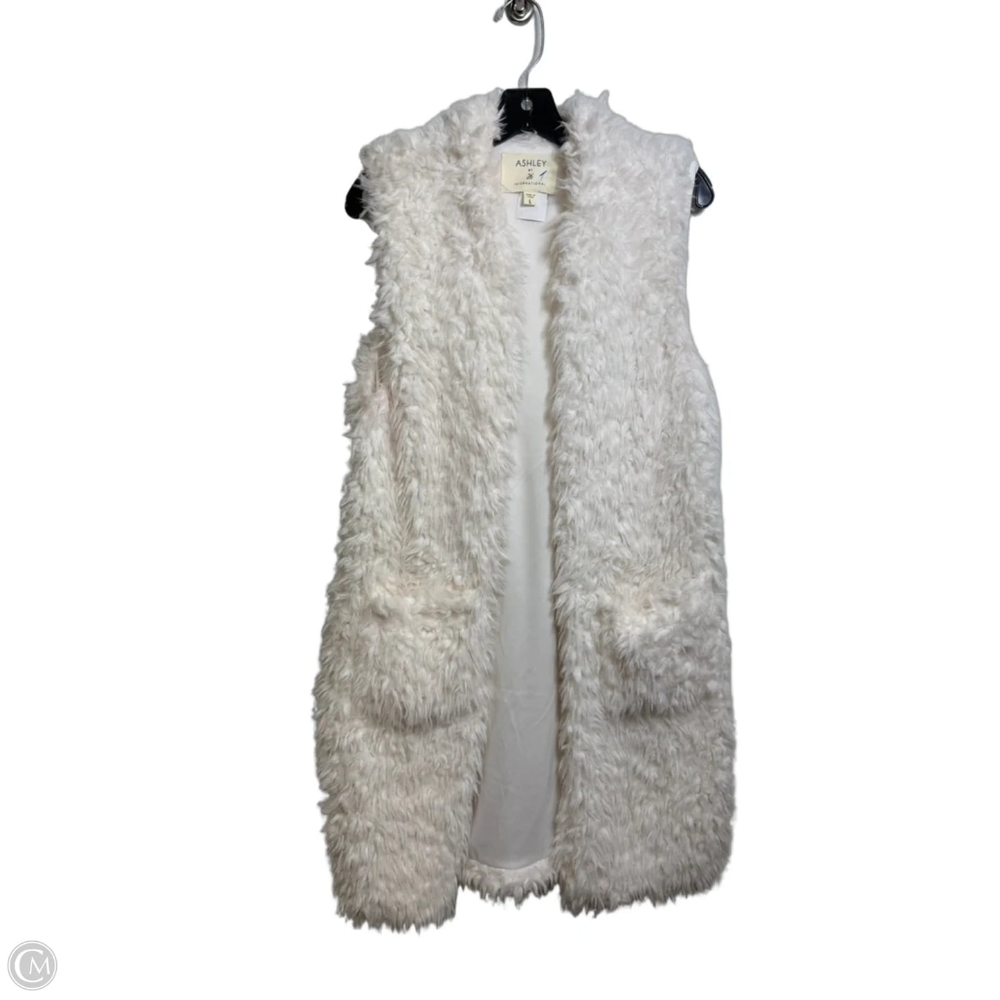 Vest Faux Fur & Sherpa By Ashley In White, Size: L