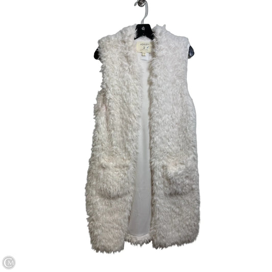 Vest Faux Fur & Sherpa By Ashley In White, Size: L