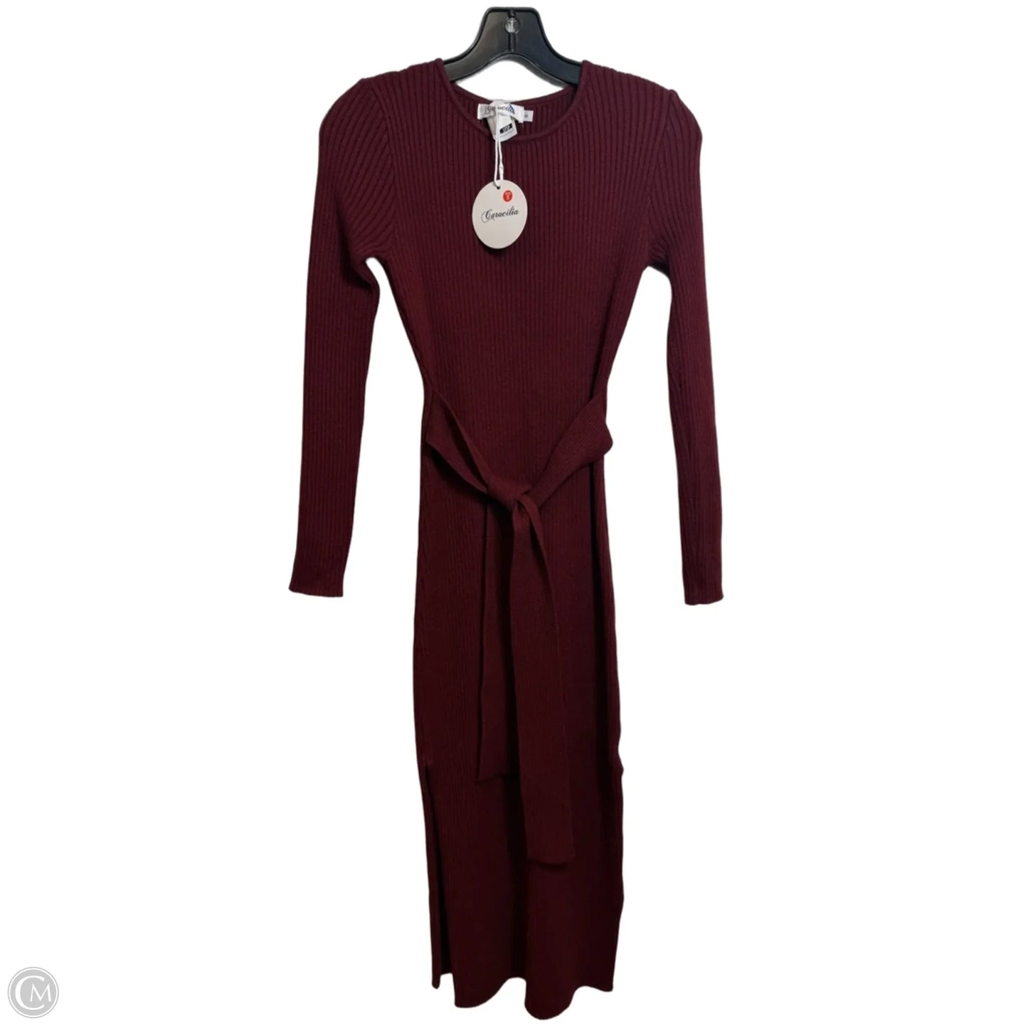Dress Casual Midi By Clothes Mentor In Maroon, Size: S