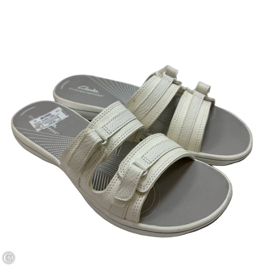 Sandals Flip Flops By Clarks In White, Size: 9