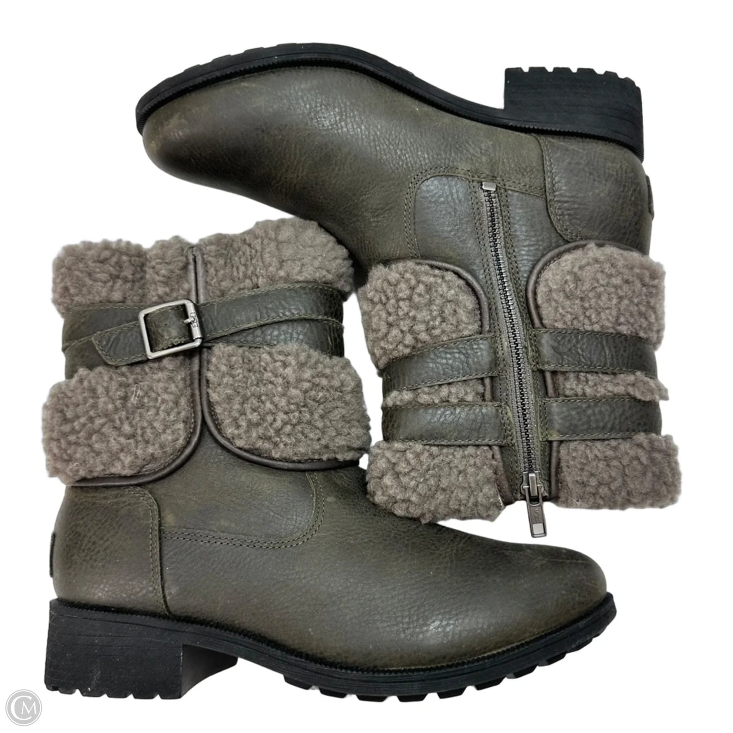 Boots Designer By Ugg In Brown, Size: 9.5