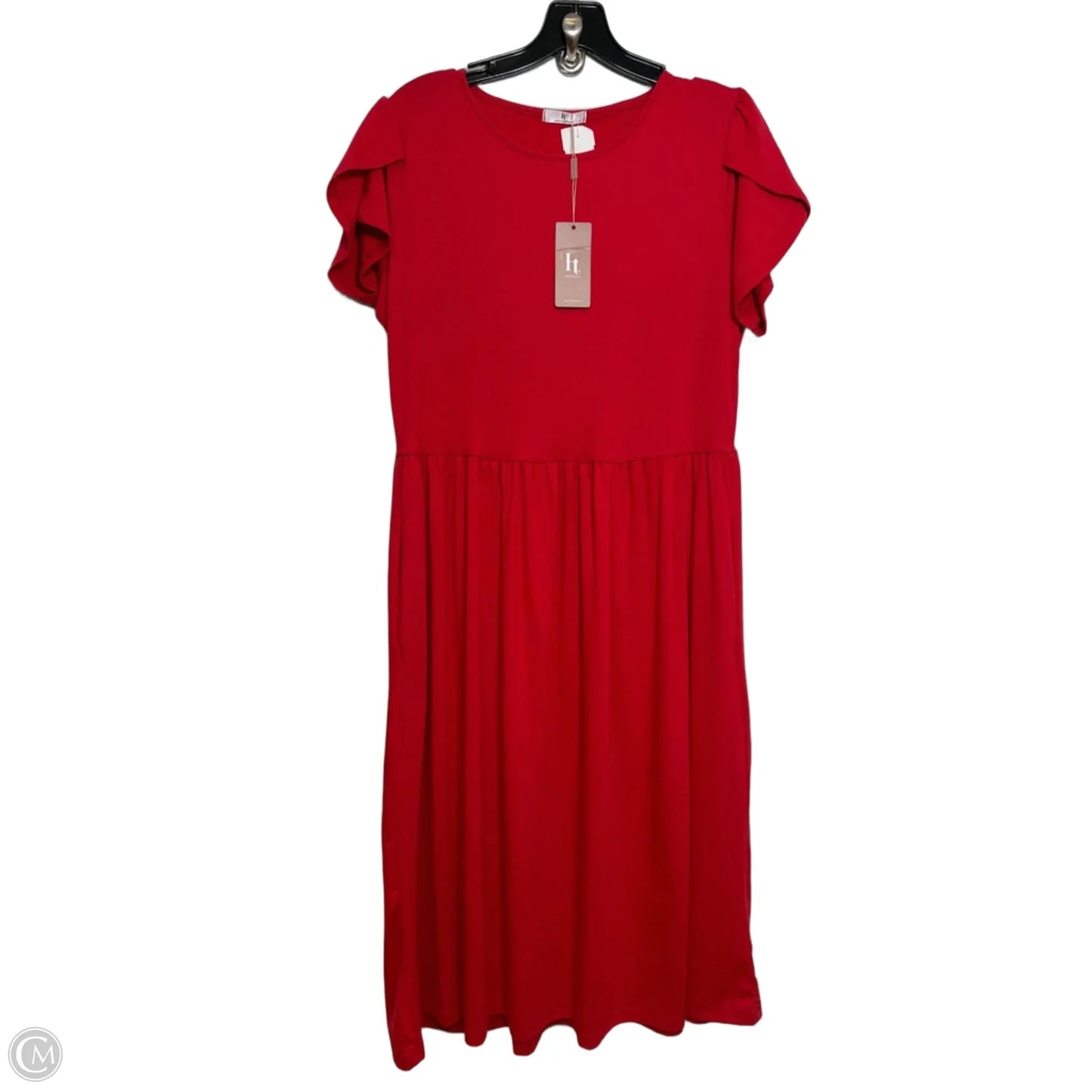 Dress Casual Midi By Clothes Mentor In Red, Size: L