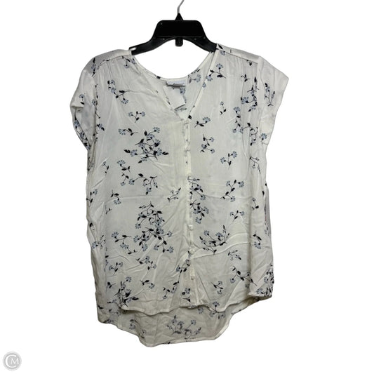 Top Short Sleeve By Liz Claiborne In Floral Print, Size: L