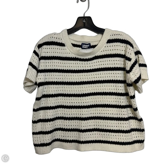 Sweater Short Sleeve By Lands End In Striped Pattern, Size: Xs