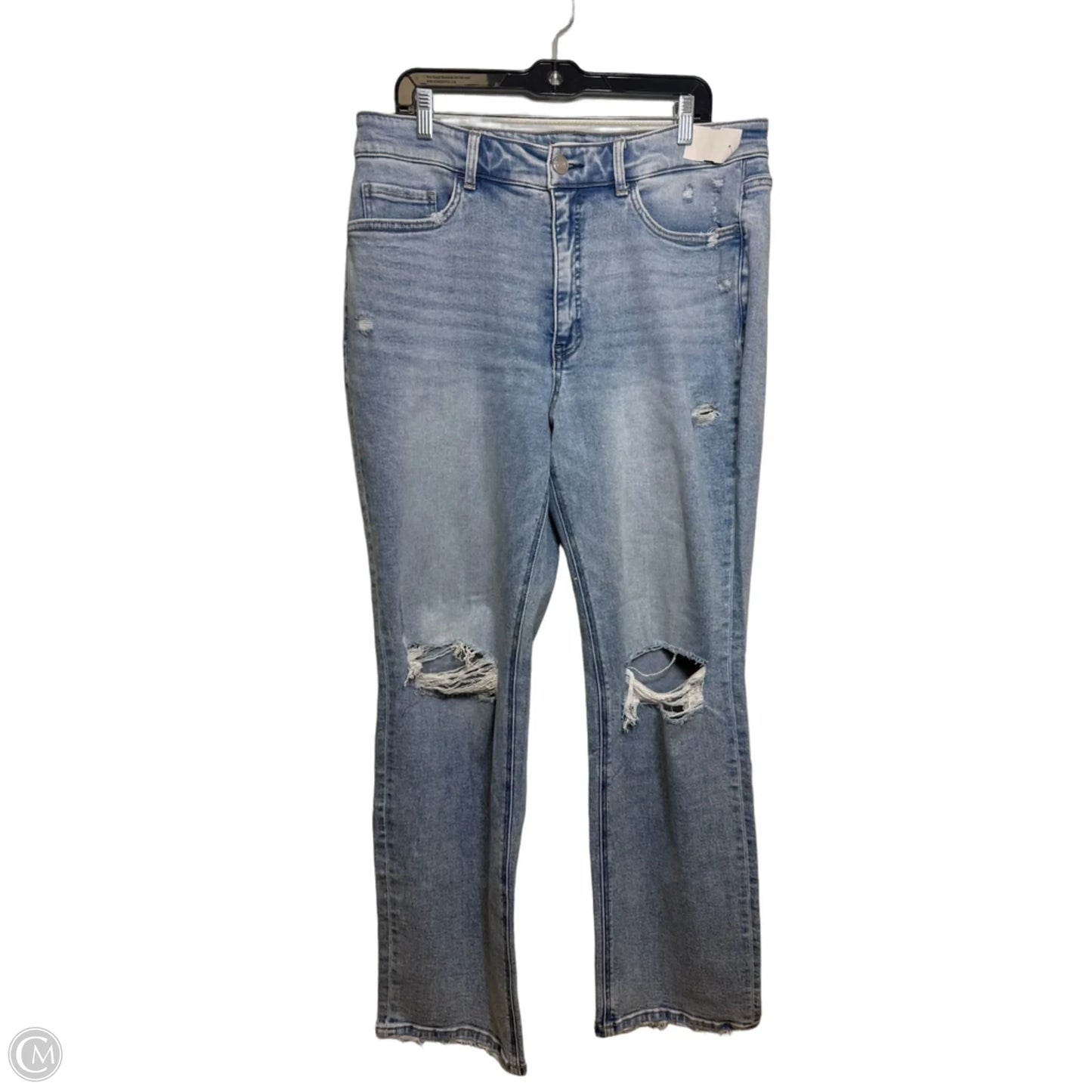 Jeans Straight By Vervet In Blue Denim, Size: 18