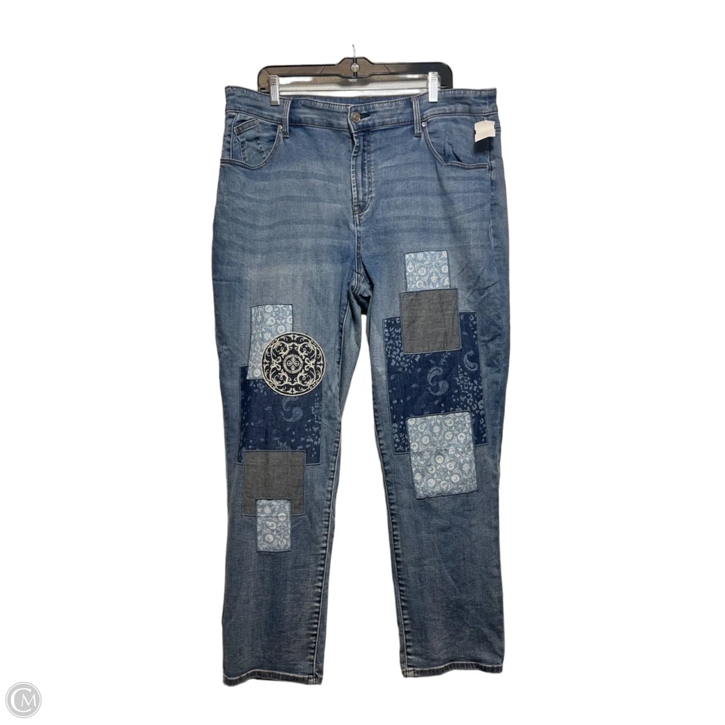 Jeans Cropped By Chicos In Blue Denim, Size: 16