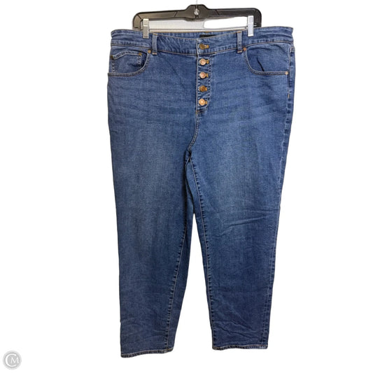 Jeans Straight By Talbots In Blue Denim, Size: 16