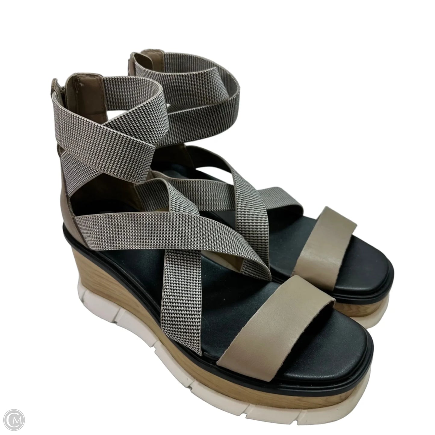 Sandals Heels Wedge By Sorel In Taupe, Size: 8.5