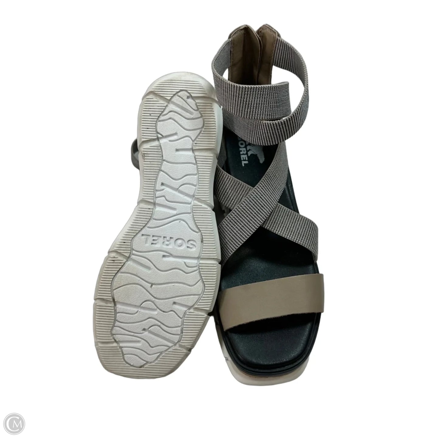 Sandals Heels Wedge By Sorel In Taupe, Size: 8.5