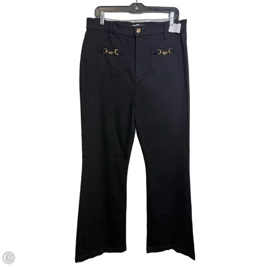 Jeans Wide Leg By Loft In Black Denim, Size: 12
