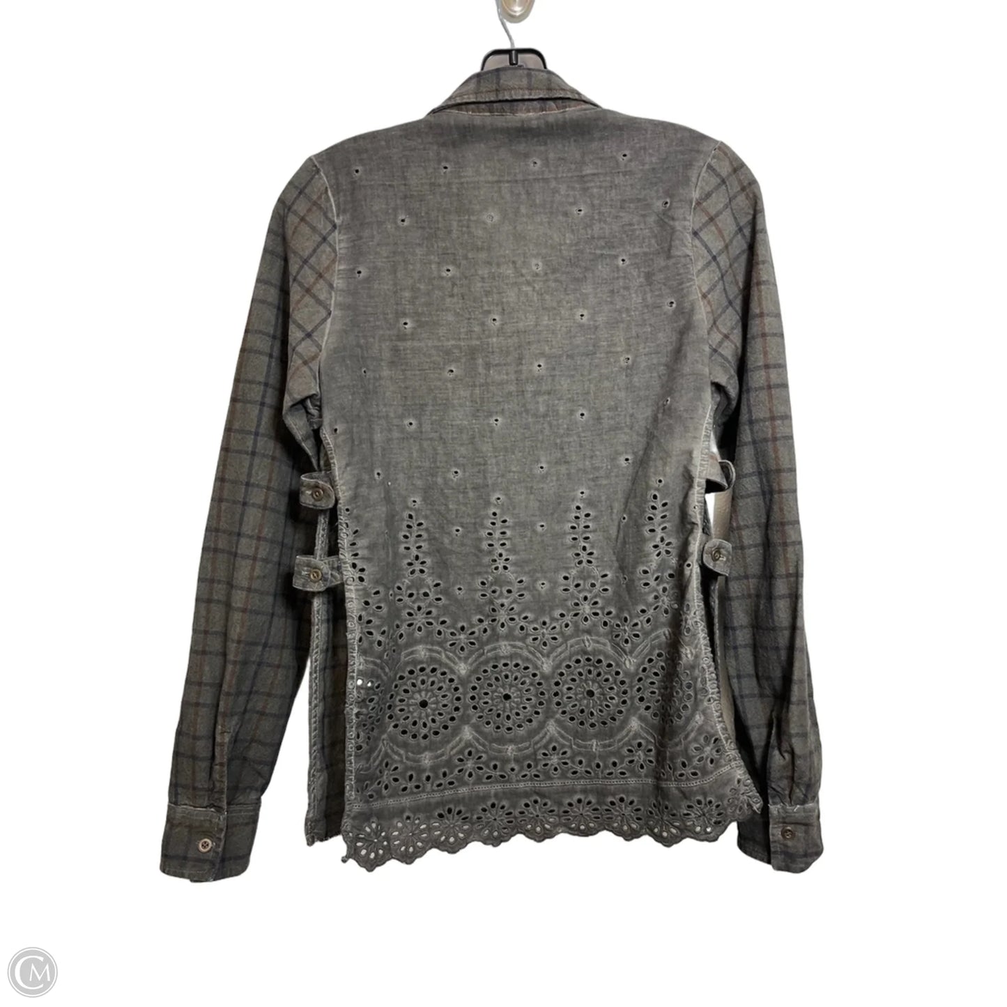 Top Long Sleeve By Gimmicks In Plaid Pattern, Size: S