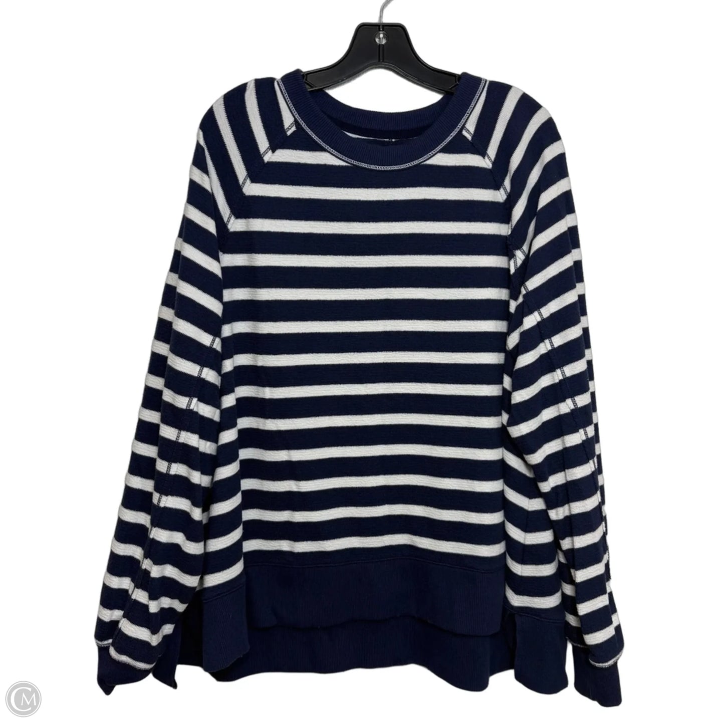 Top Long Sleeve Basic By Aerie In Striped Pattern, Size: M