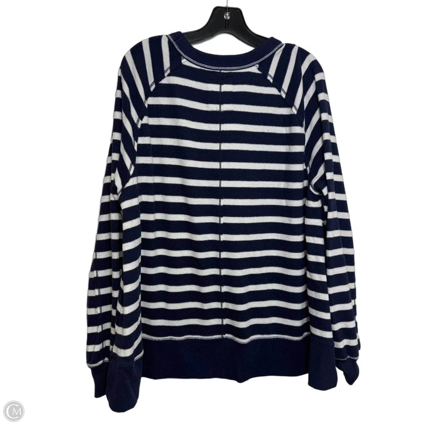 Top Long Sleeve Basic By Aerie In Striped Pattern, Size: M