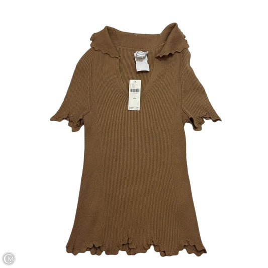 Top Short Sleeve By Maeve In Tan, Size: Xxs