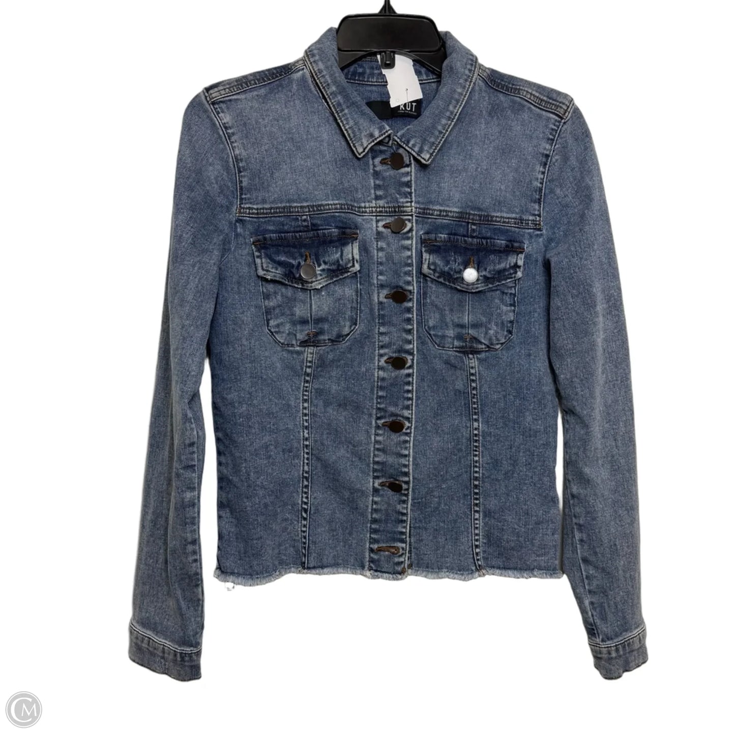 Jacket Shirt By Kut In Blue Denim, Size: M