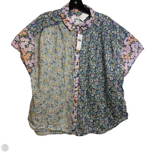 Top Short Sleeve By American Eagle In Multi-colored, Size: M