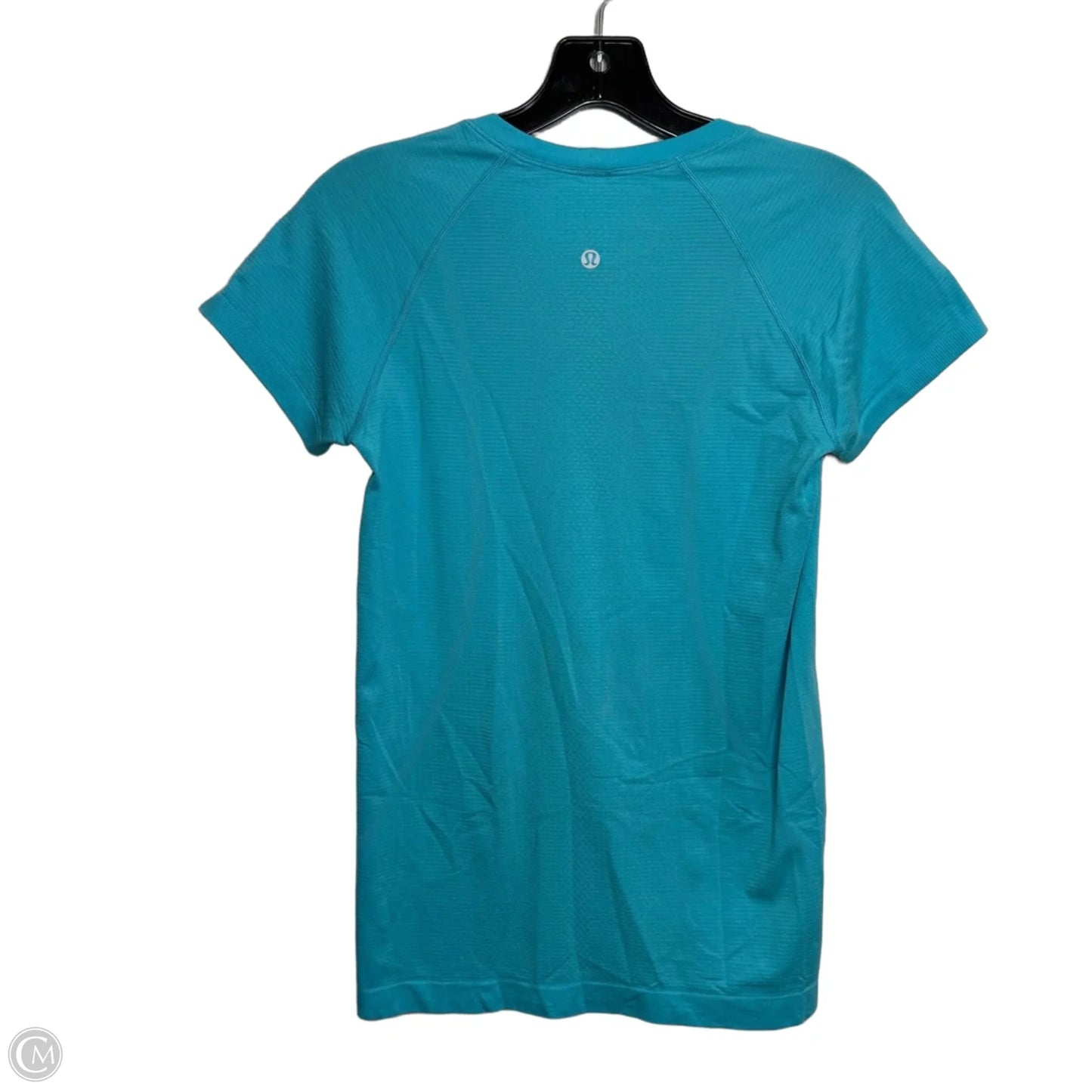 Athletic Top Short Sleeve By Lululemon In Aqua, Size: S