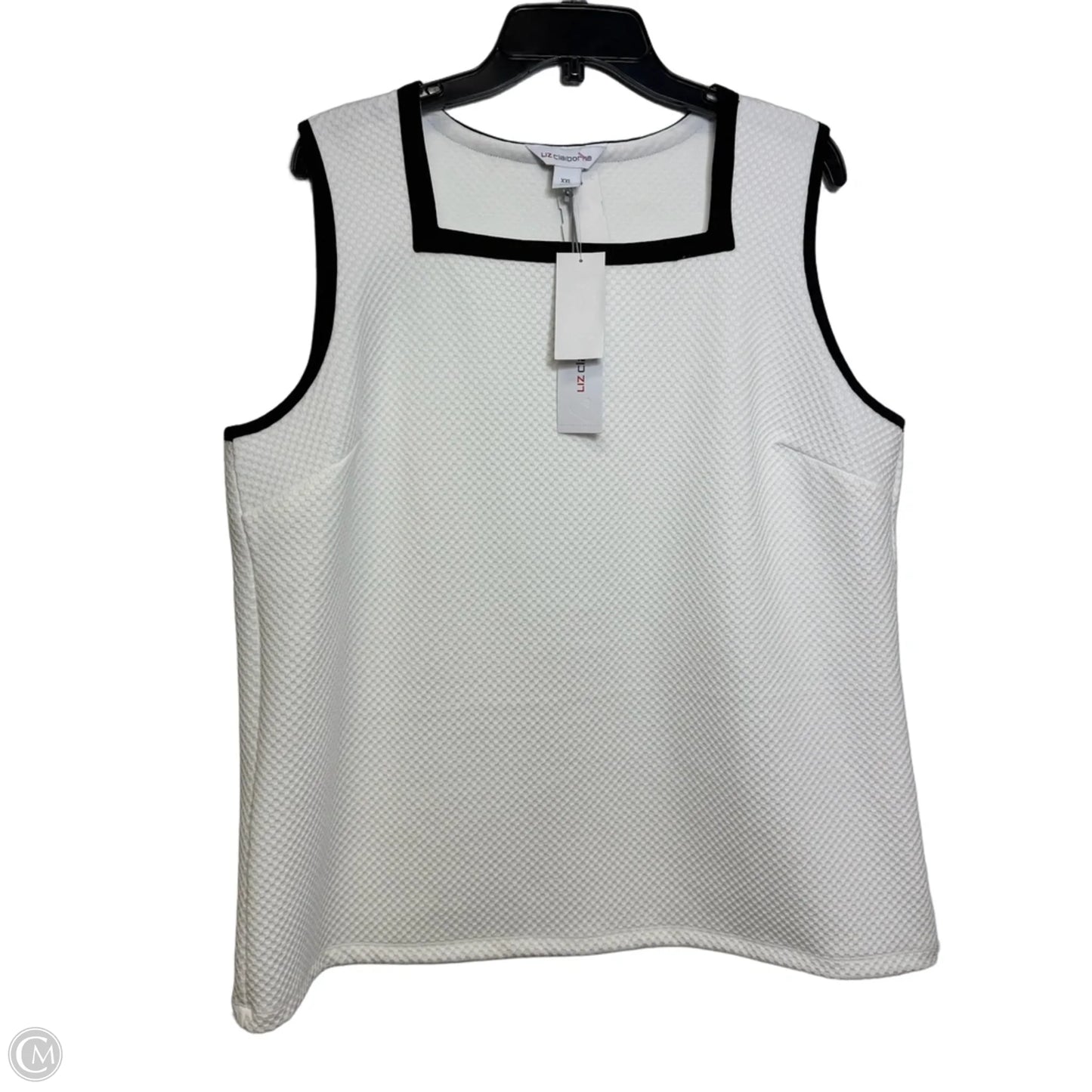 Top Sleeveless By Liz Claiborne In White, Size: Xxl