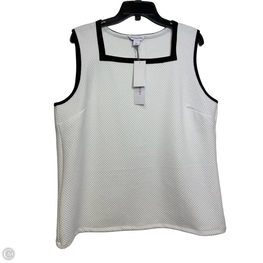 Top Sleeveless By Liz Claiborne In White, Size: Xxl