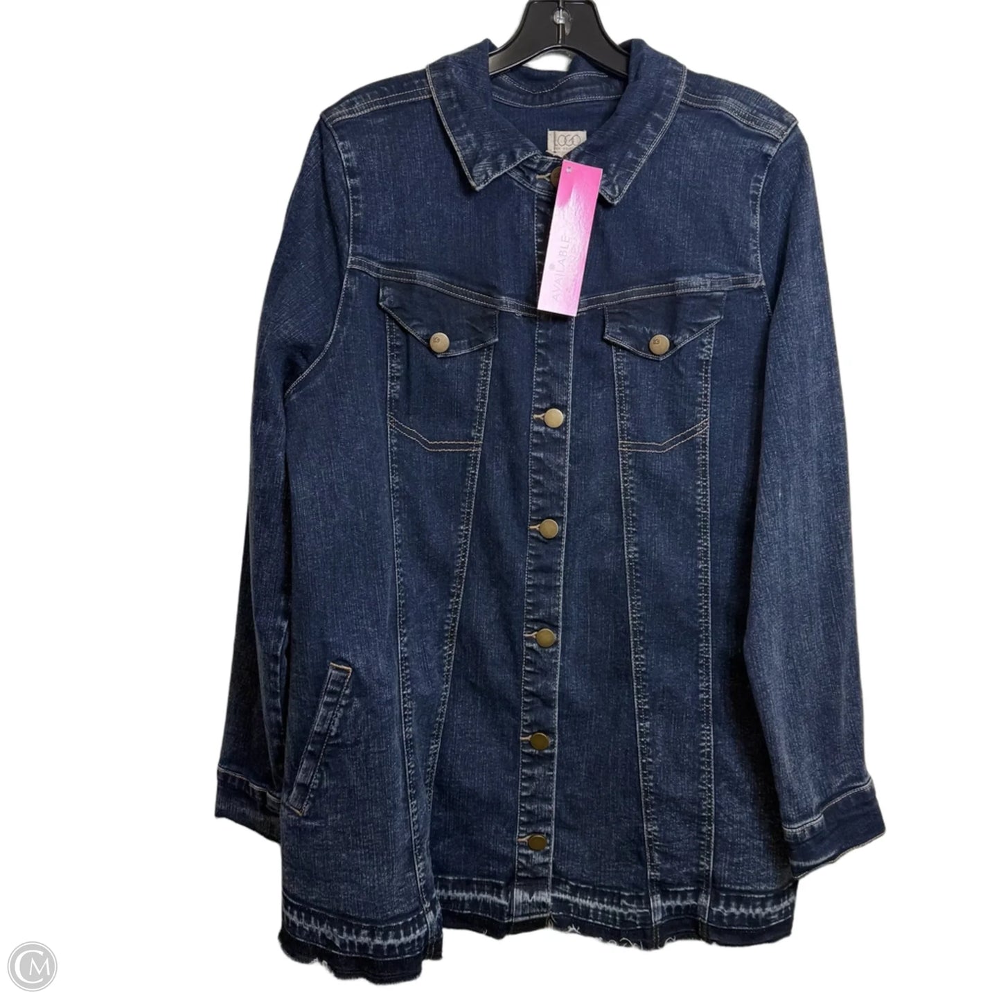 Jacket Denim By Logo In Blue Denim, Size: 16