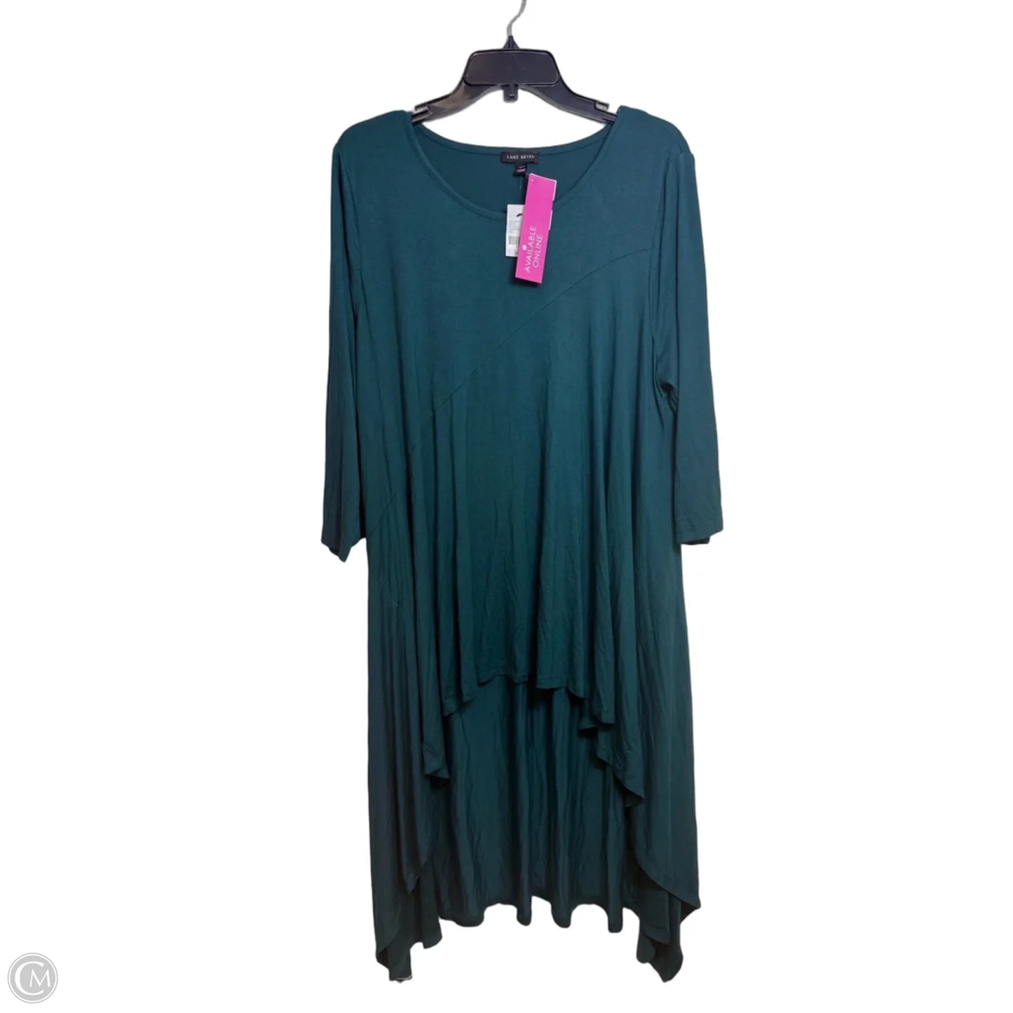 Tunic 3/4 Sleeve By Lane Bryant In Green, Size: 1x