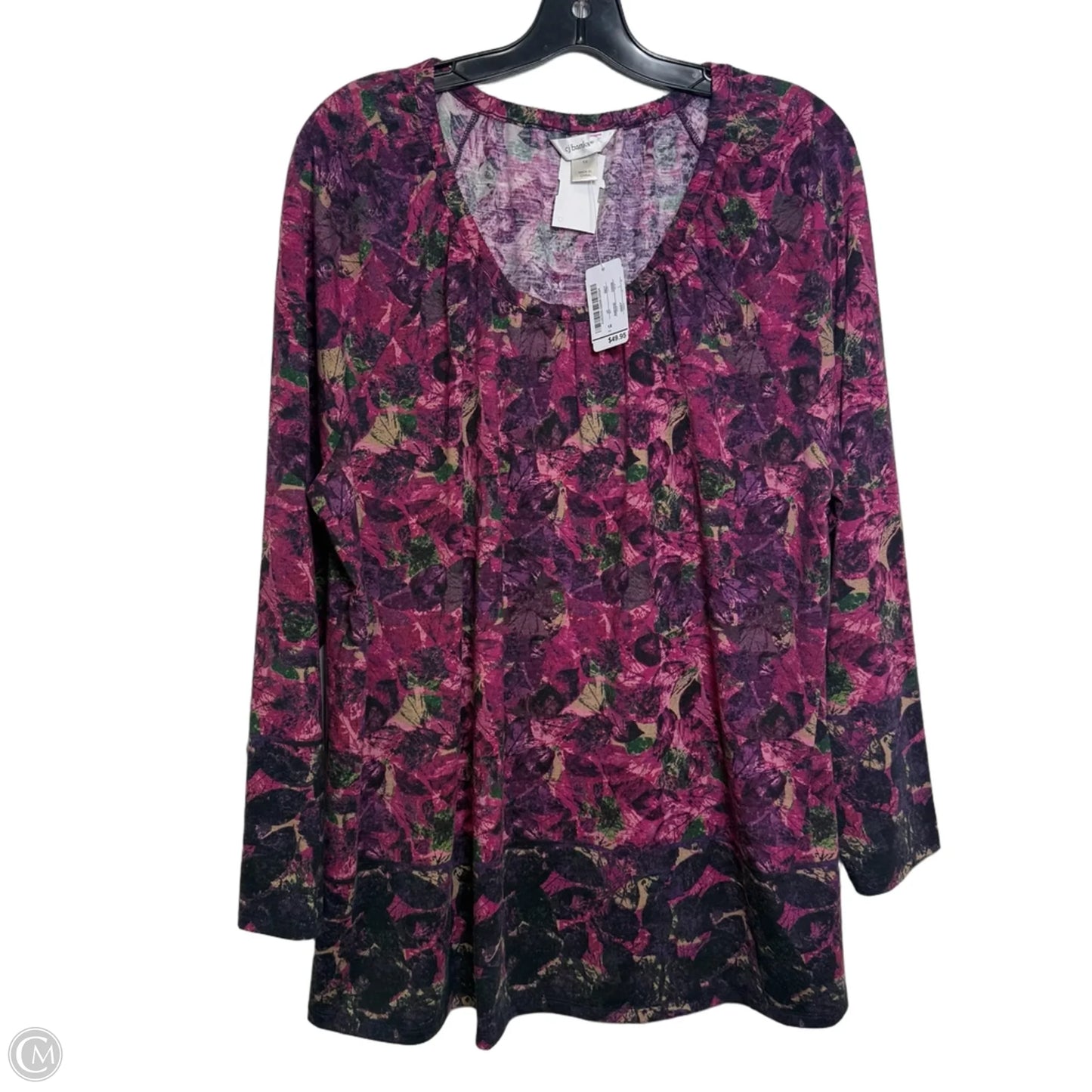 Top Long Sleeve By Cj Banks In Maroon, Size: 1x