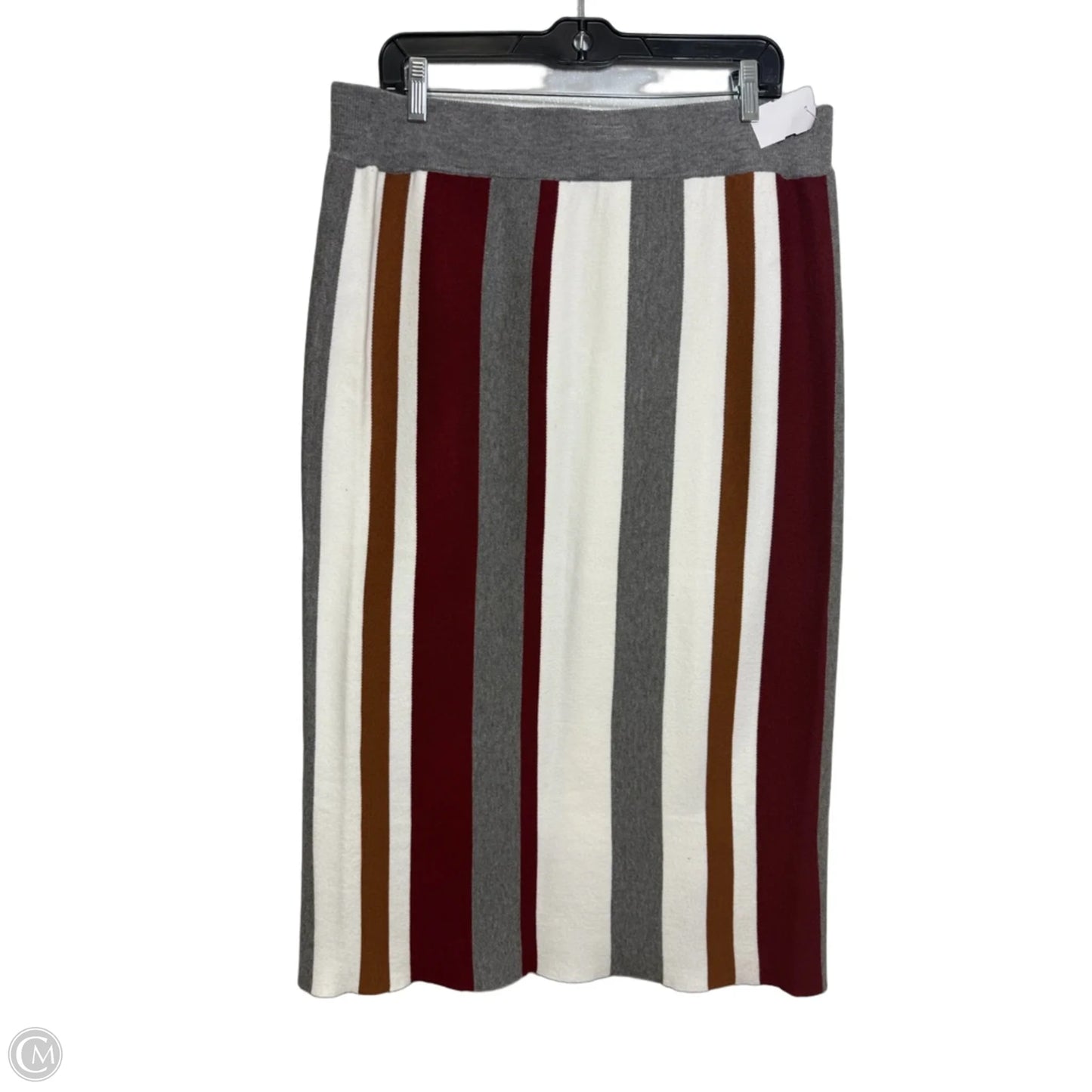 Skirt Midi By Clothes Mentor In Striped Pattern, Size: L