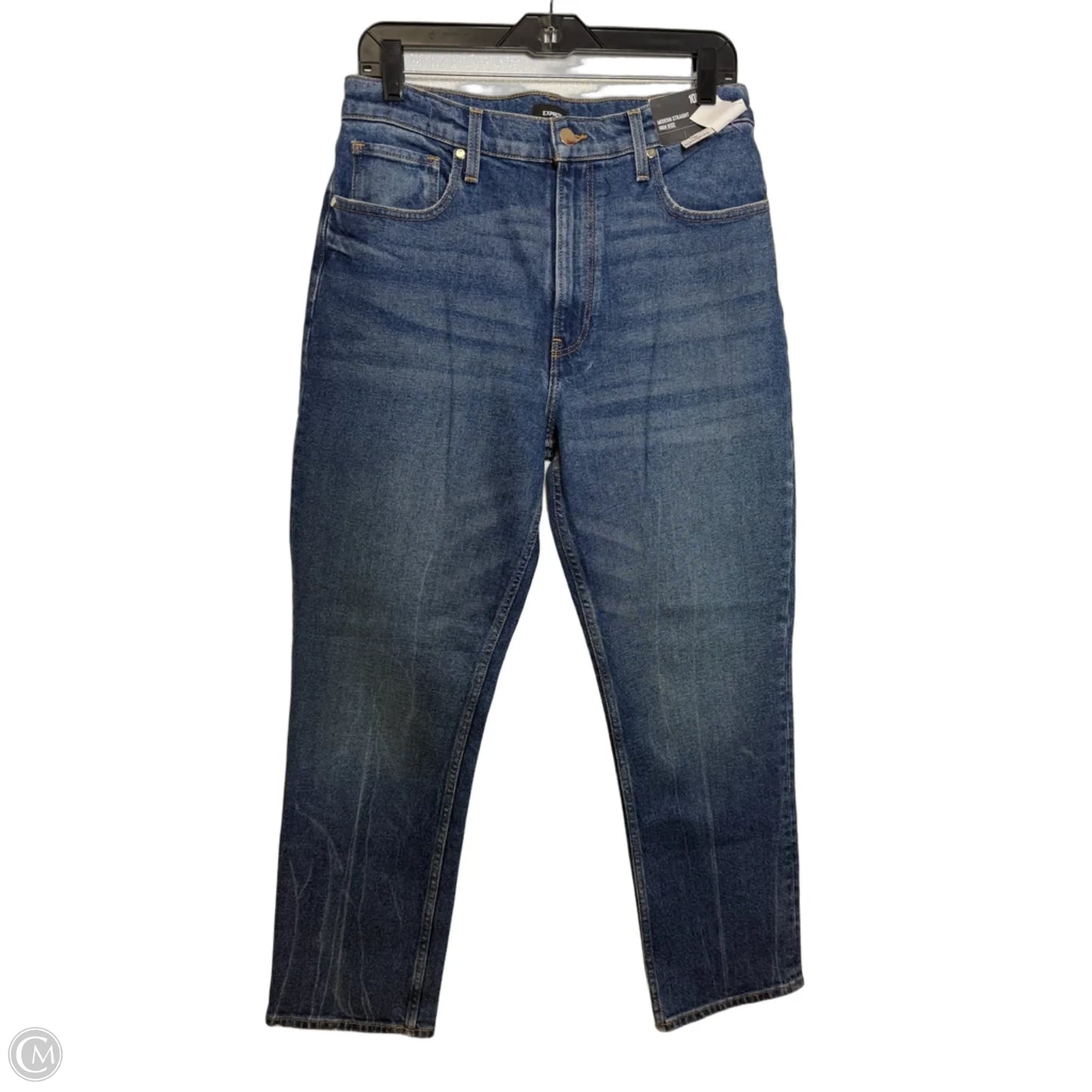 Jeans Straight By Express In Blue Denim, Size: 10