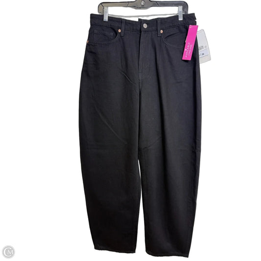 Barrel Jeans By H&m In Black Denim, Size: 8