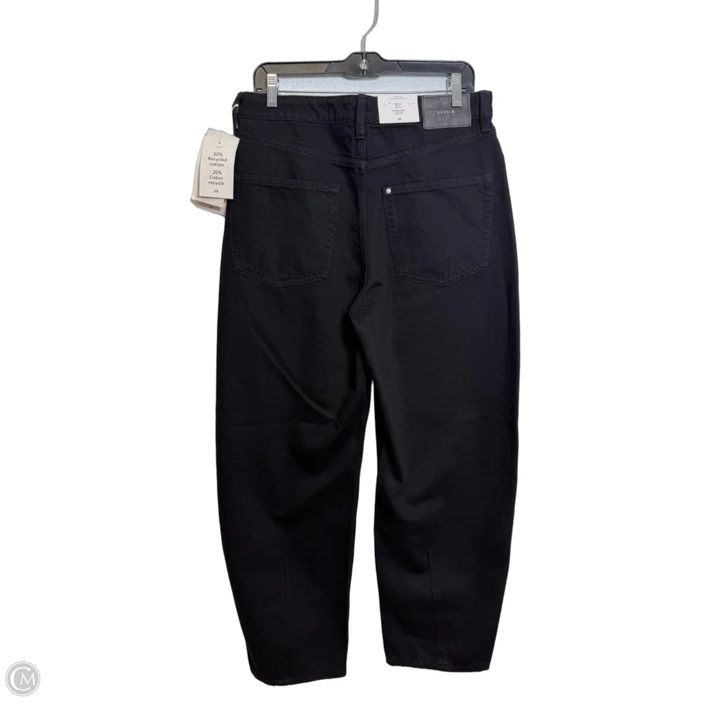 Barrel Jeans By H&m In Black Denim, Size: 8