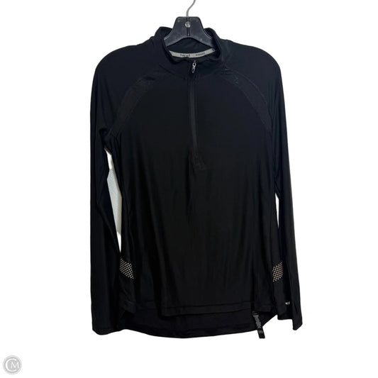 Athletic Top Long Sleeve Collar By Hind In Black, Size: S