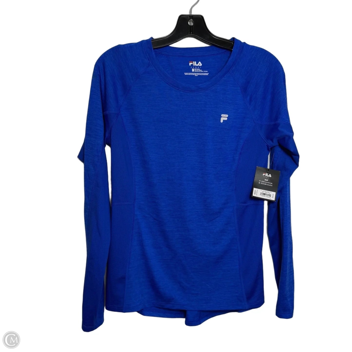 Athletic Top Long Sleeve Crewneck By Fila In Blue, Size: M