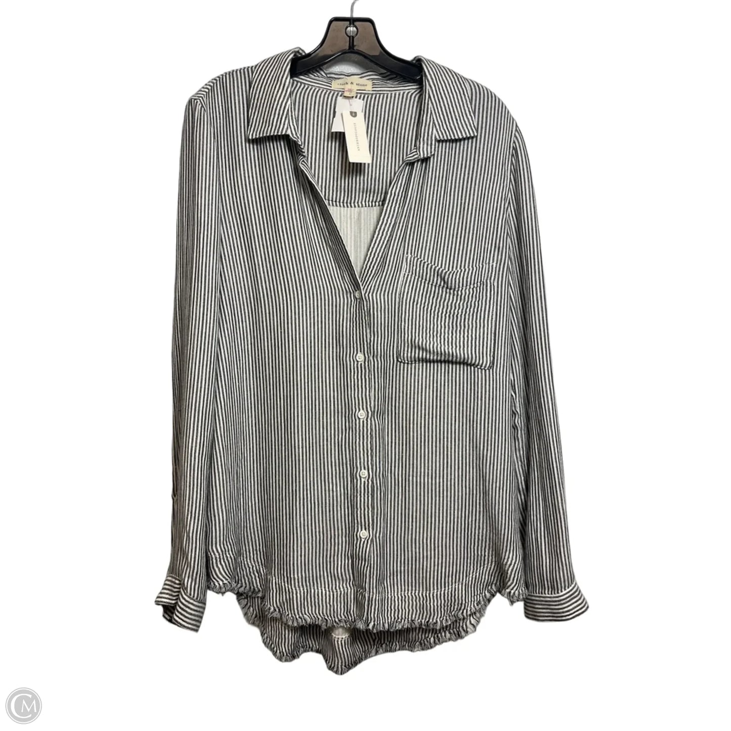 Top Long Sleeve By Cloth & Stone In Striped Pattern, Size: L