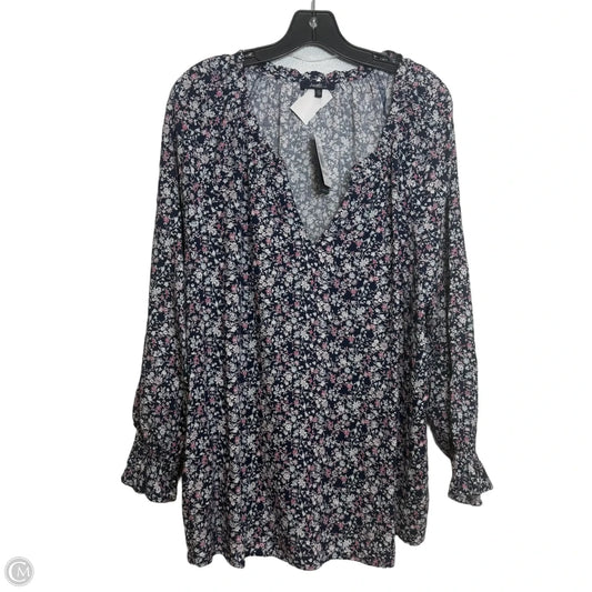 Top Long Sleeve By Angels In Floral Print, Size: 1x