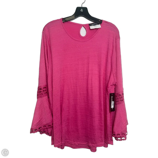Top Long Sleeve By Clothes Mentor In Pink, Size: 2x