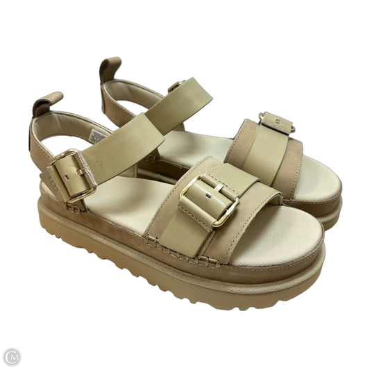 Sandals Designer By Ugg In Beige, Size: 10