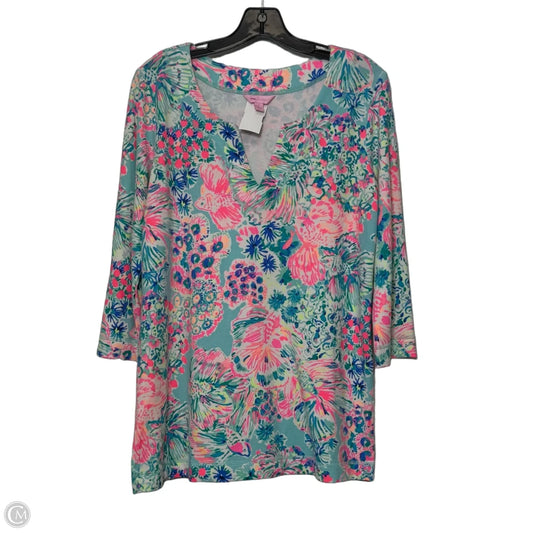 Top 3/4 Sleeve Designer By Lilly Pulitzer In Multi-colored, Size: S