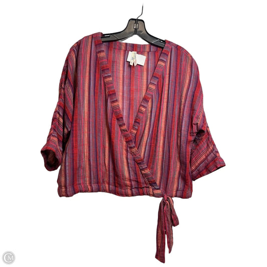 Top 3/4 Sleeve By Clothes Mentor In Striped Pattern, Size: L