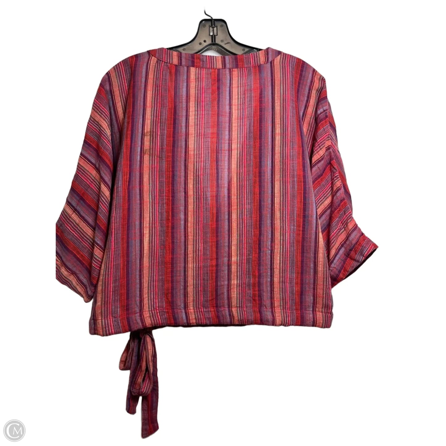 Top 3/4 Sleeve By Clothes Mentor In Striped Pattern, Size: L